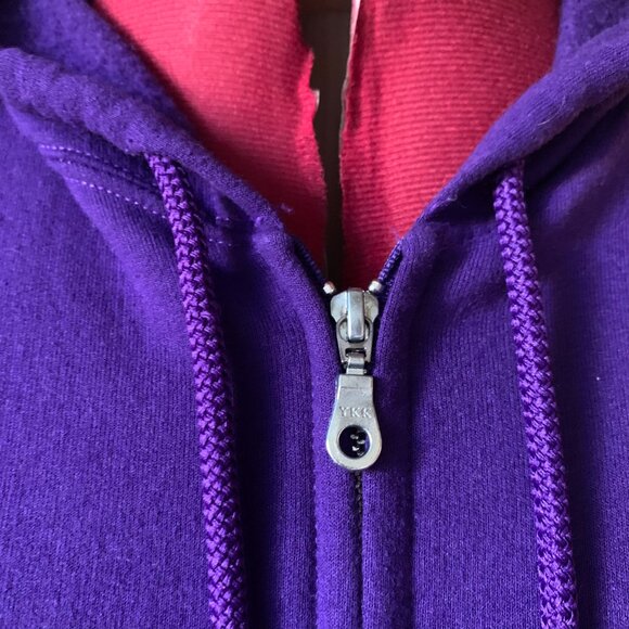 VINTAGE - Montreal Roller derby purple gold FDR team print hoodie - Mens small - Picture 4 of 8